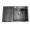 Чорна раковина на кухню з лівим крилом із PVD покриттям Nett NB-7848(L)  zdjęcie  №5