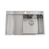 Кухонна мийка з нержавіючої сталі з крилом накладна Nett NS-7848(L)  zdjęcie  №3
