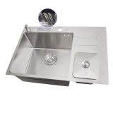 Zlewozmywak stalowy póltorakomorowy z ociekaczem Inox Nett NSM-7047