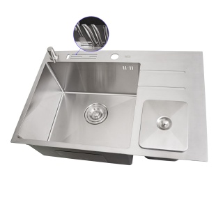 Zlewozmywak stalowy póltorakomorowy z ociekaczem Inox Nett NSM-7047  zdjęcie 