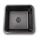 Czarny zlewozmywak ze stali nierdzewnej 46 cm podwieszany Nett NB-4643