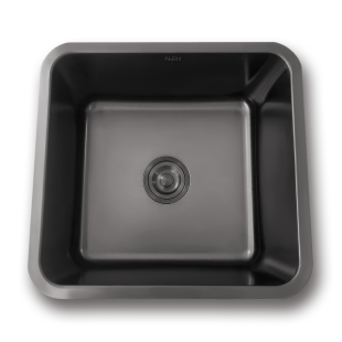 Czarny zlewozmywak ze stali nierdzewnej 46 cm podwieszany Nett NB-4643  zdjęcie 