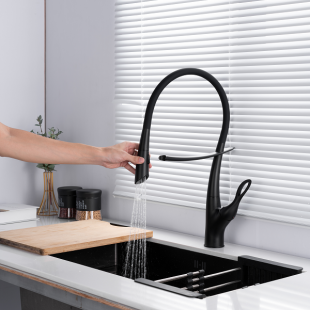 Bateria kuchenna z elastyczną wylewką czarna Nett SWB-52  zdjęcie 