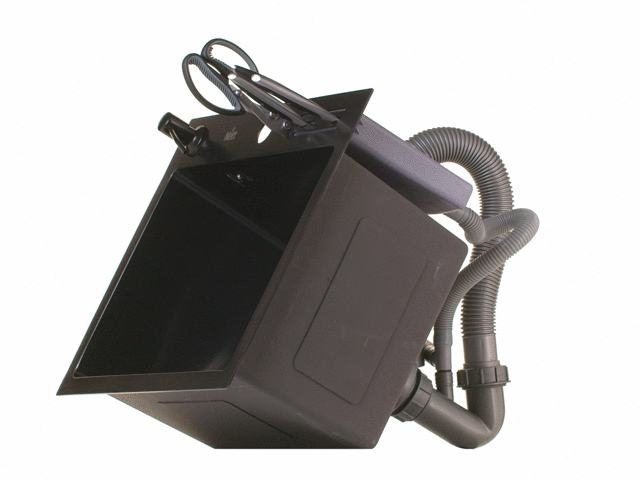 Czarny zlewozmywak kuchenny 45 cm wpuszczany w blat ze stali nierdzewnej Nett NB-5245  zdjęcie 