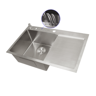 Zlewozmywak stalowy z ociekaczem inox Nett NS-6045(R)  zdjęcie 