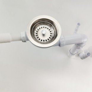 Syfon do zlewu, zmywarki i pralki inox Nett DMS-110  zdjęcie 